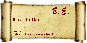 Biss Erika névjegykártya